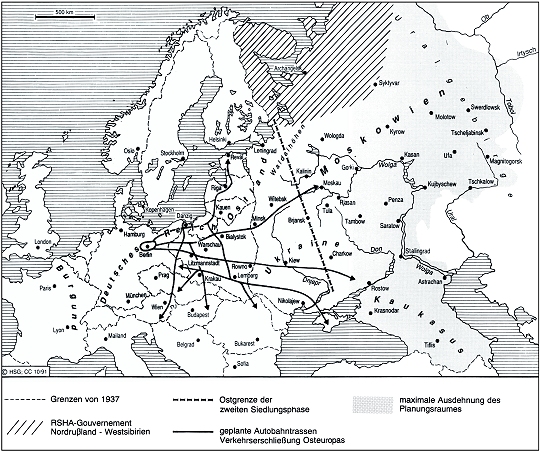 Die Ostplanungen der verschiedenen SS-&Auml;mter im &Uuml;berblick, nach Dokumenten erarbeitet von Karl Heinz Roth und Claus Carstens.