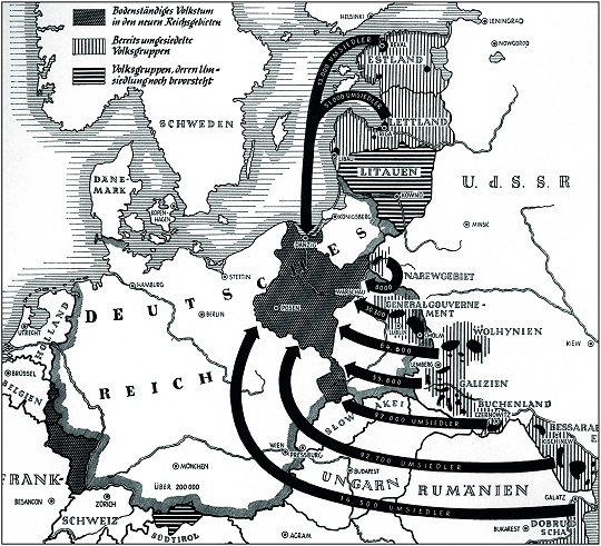 n Konrad Meyers 1941 erschienenem Buch „Landvolk im Werden“ zeigte die Karte „Bodenst&auml;ndiges und r&uuml;ckgef&uuml;hrtes Bauernvolk in Ost und West“ den Stand der „R&uuml;ckf&uuml;hrung“ am 1. Januar 1941.